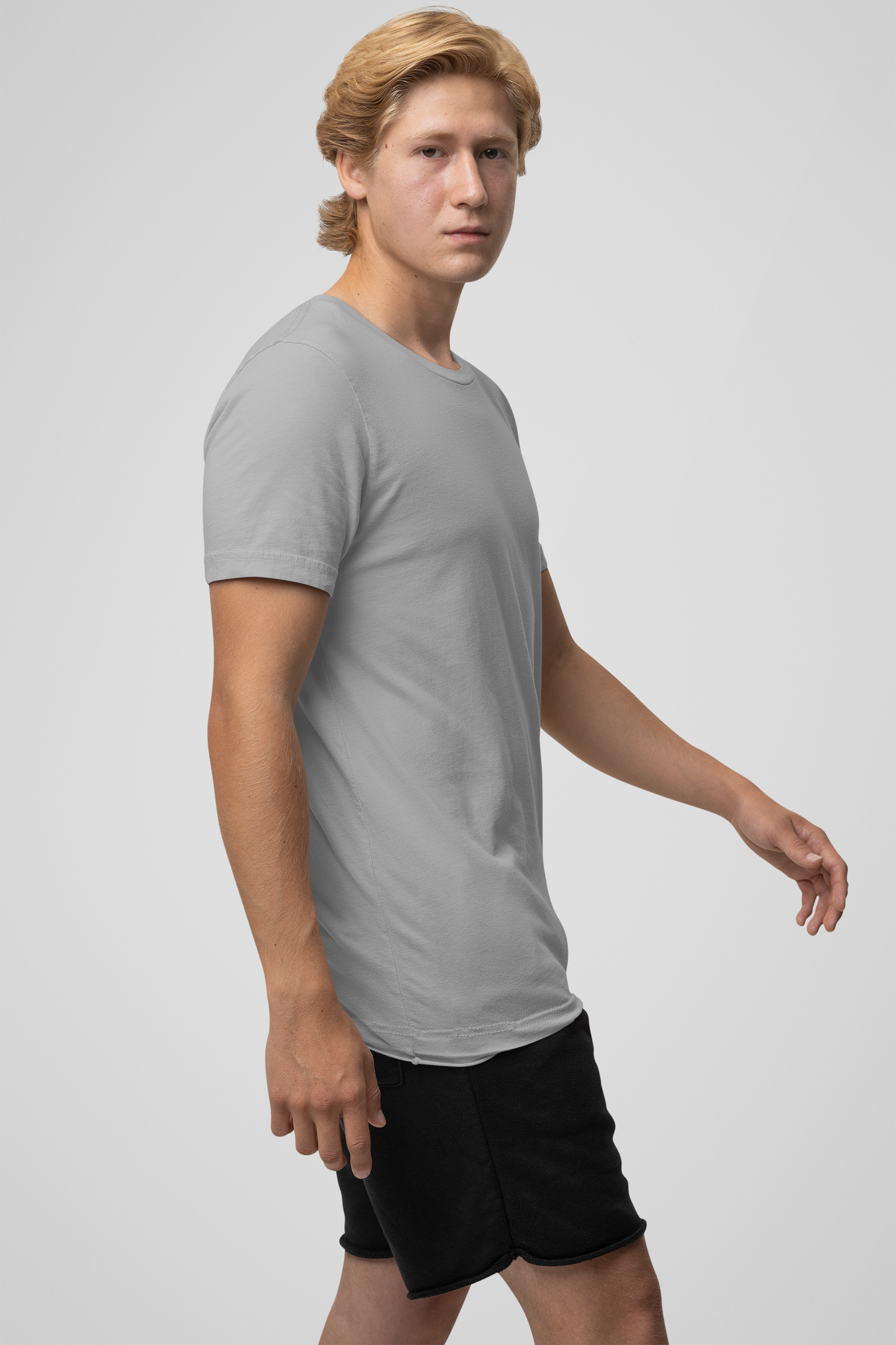 Solid Melange Grey T-Shirt