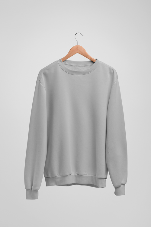 Solid Melange Grey Sweatshirt