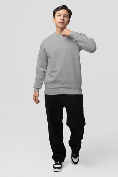 Solid Melange Grey Sweatshirt