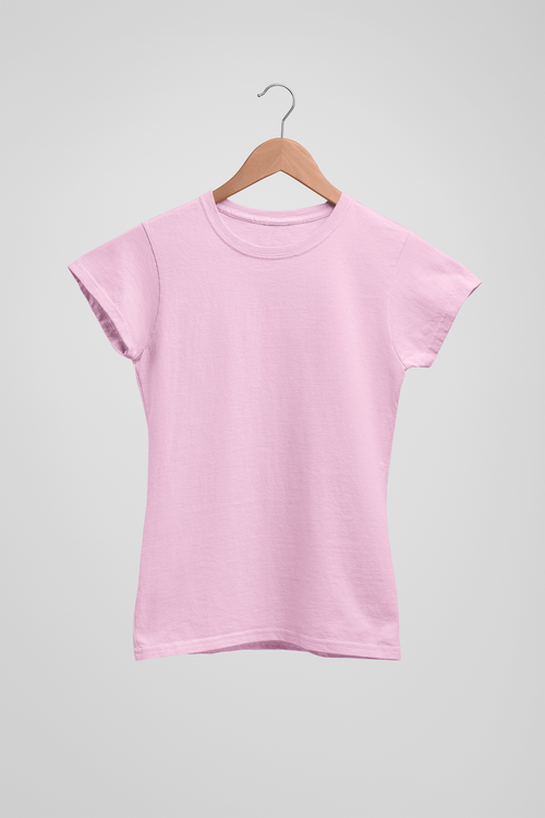 Solid Women's Light Pink T-Shirt