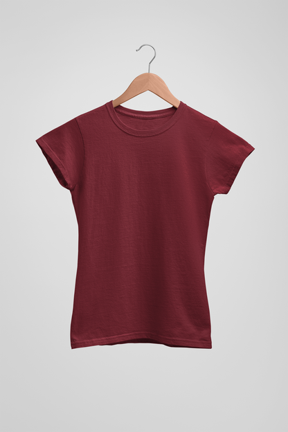 Solid Women's Maroon T-Shirt