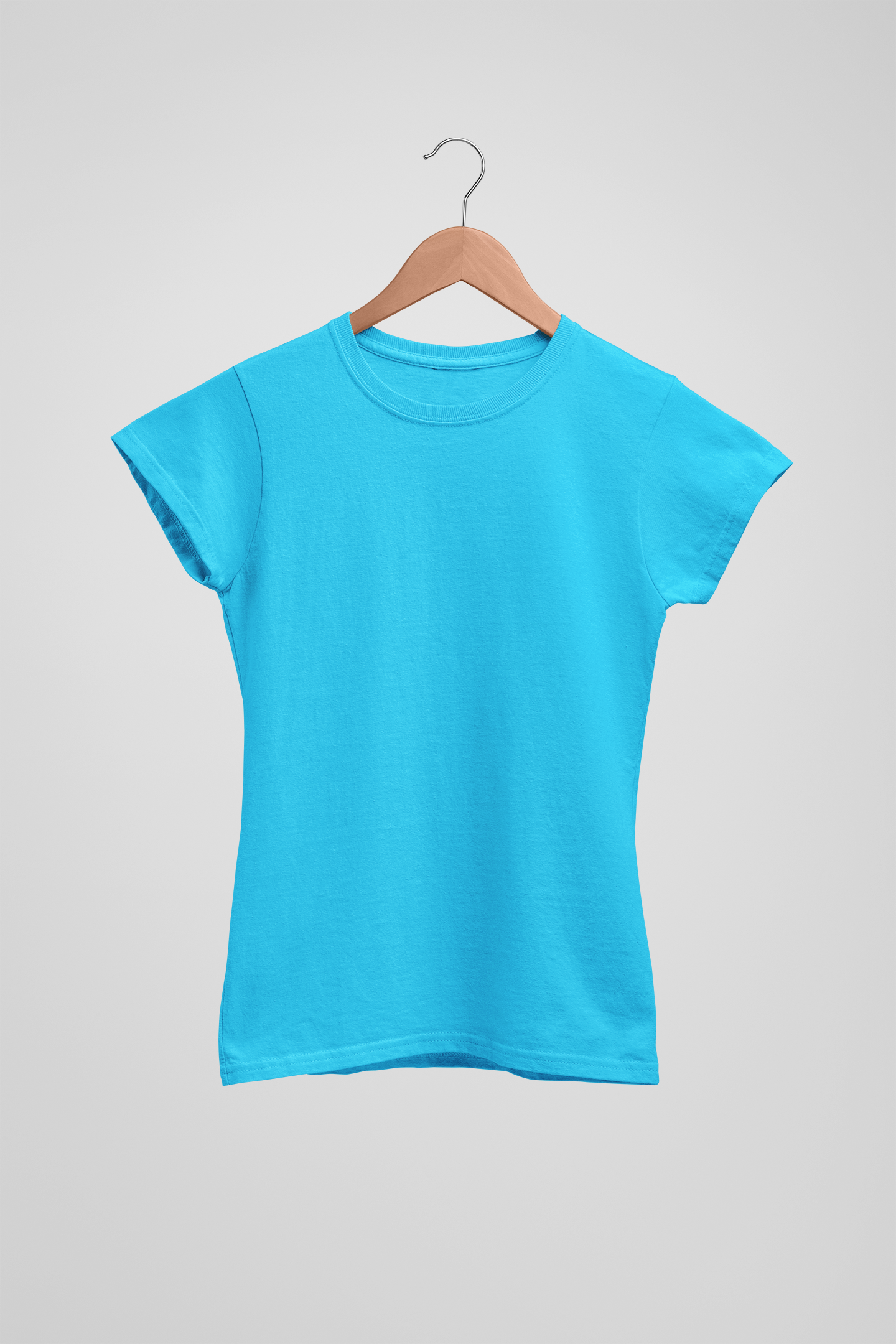 Solid Women's Sky Blue T-Shirt