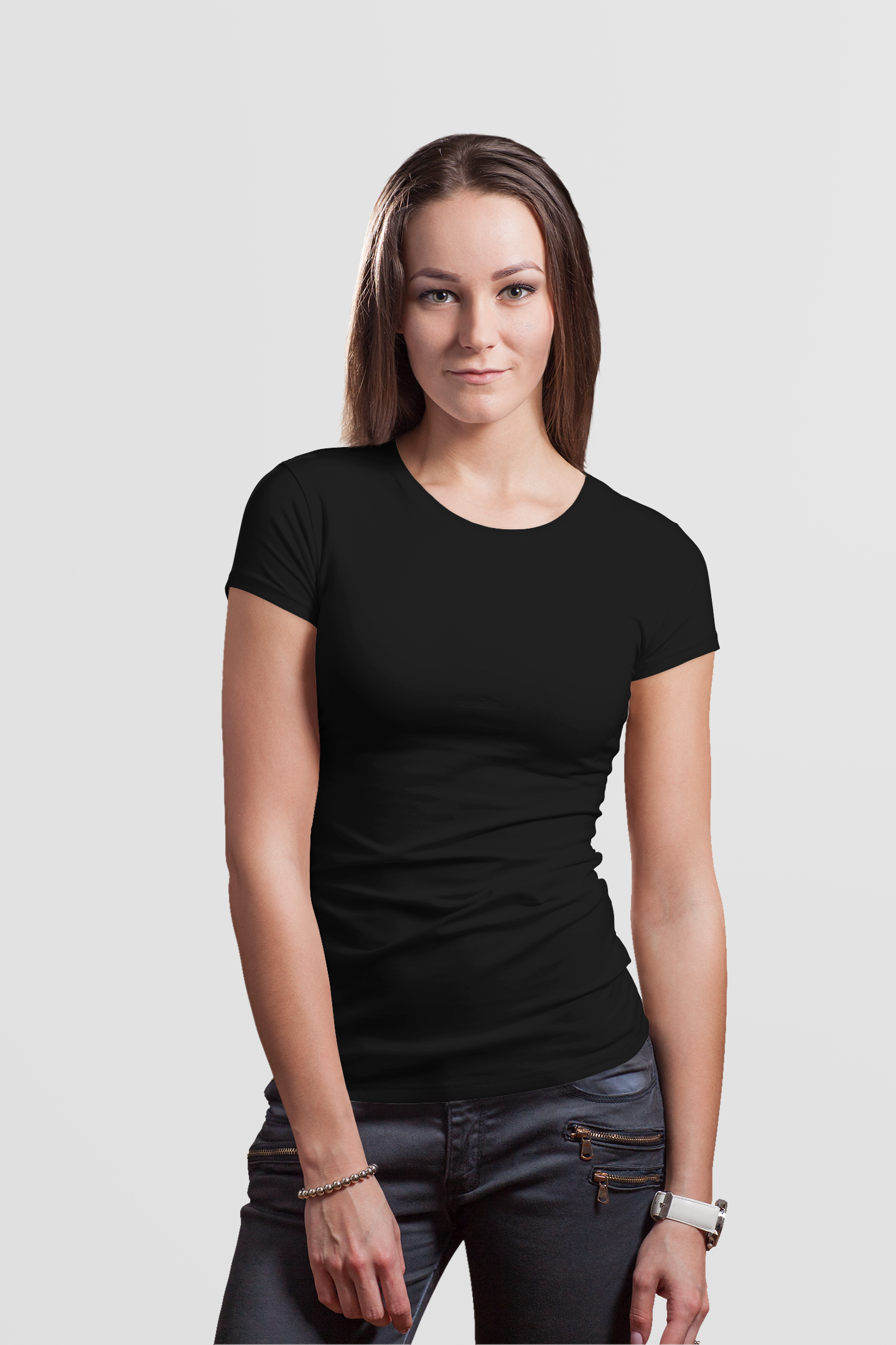 Solid Women's Black T-shirt