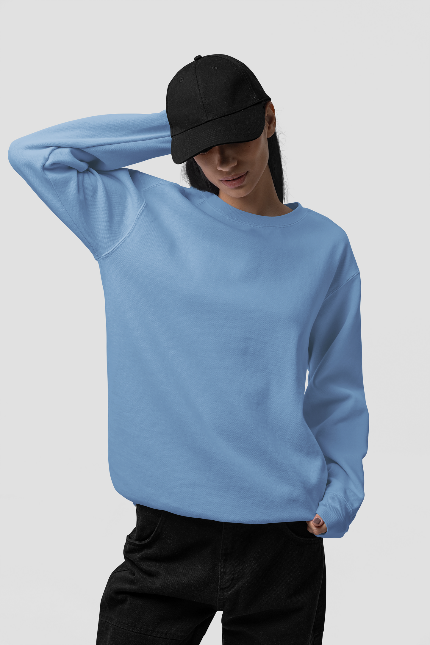 Solid Baby Blue Sweatshirt